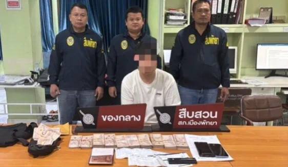 聚焦热点：中国男子因涉嫌电诈在芭堤雅取钱时被捕，现场查获近百万铢现金！